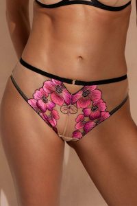 Kinga Slip Modell Desert Bloom P1256 2 238504 – Rosa/Schwarz – Ansicht 1