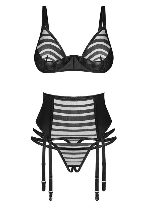 Obsessive 3-teiliges Ouvert-Set Modell Lune Bellis 198046 – Schwarz – Ansicht 2