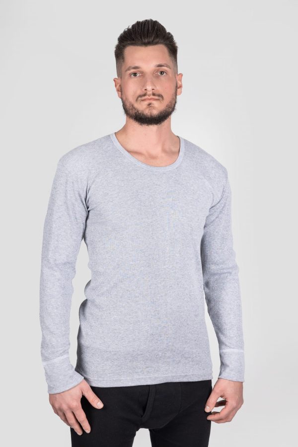 Herren-Unterhemd 0616 Melange, Langarm – MARTEX
