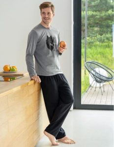 Herren-Pyjama PDM5300 013, Langarm – MORAJ