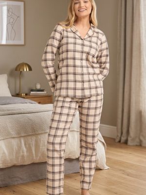 Damen-Pyjama PDD5500 007 aus Flanell, Langarm – MORAJ