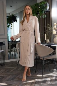 Bademantel 2558 Celeste, lang – L&L – Ansicht 2