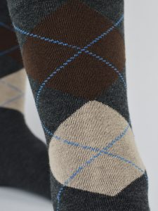 Socken SB182 M 01 – Grau meliert – Muster 14