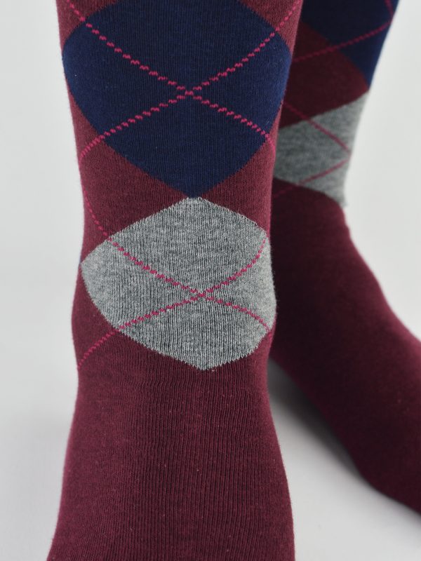 Socken SB182 M 01 – Bordeaux – Muster 05